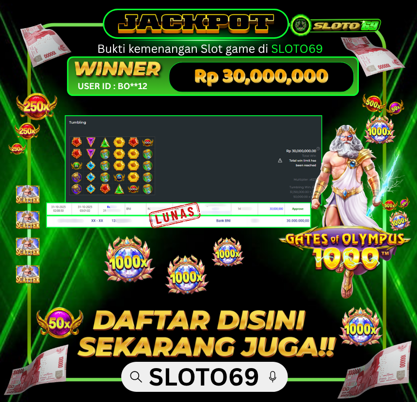 Bukti Transfer Jackpot