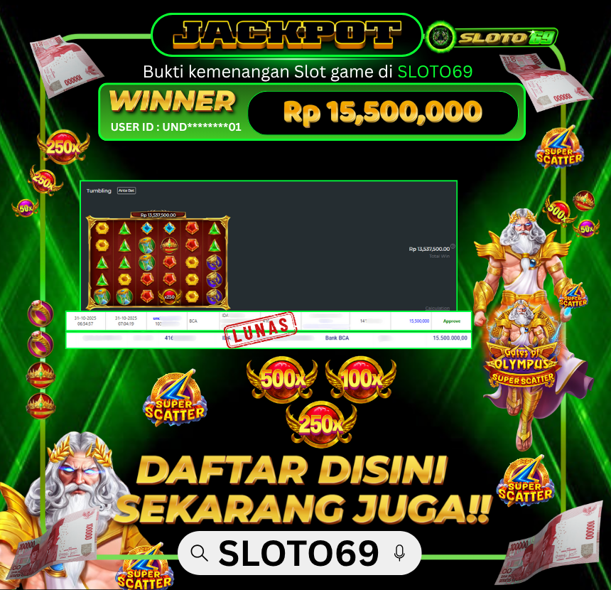 Bukti Transfer Jackpot