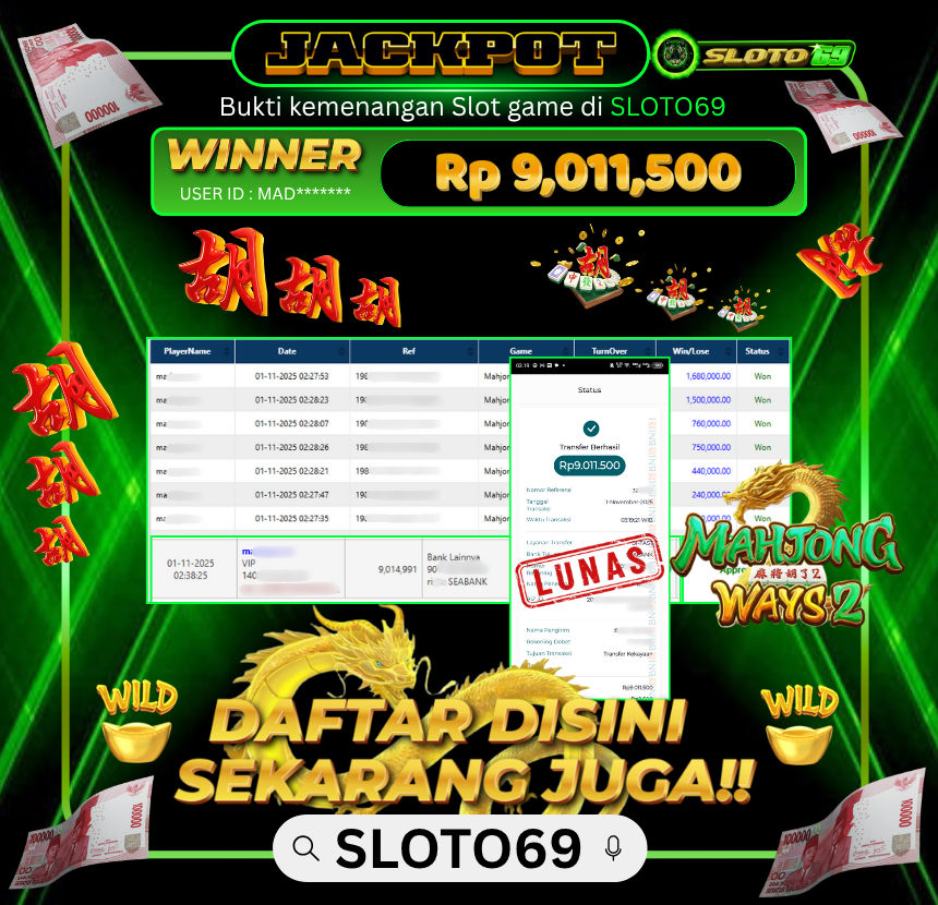 Bukti Transfer Jackpot