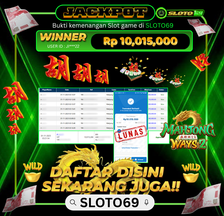Bukti Transfer Jackpot