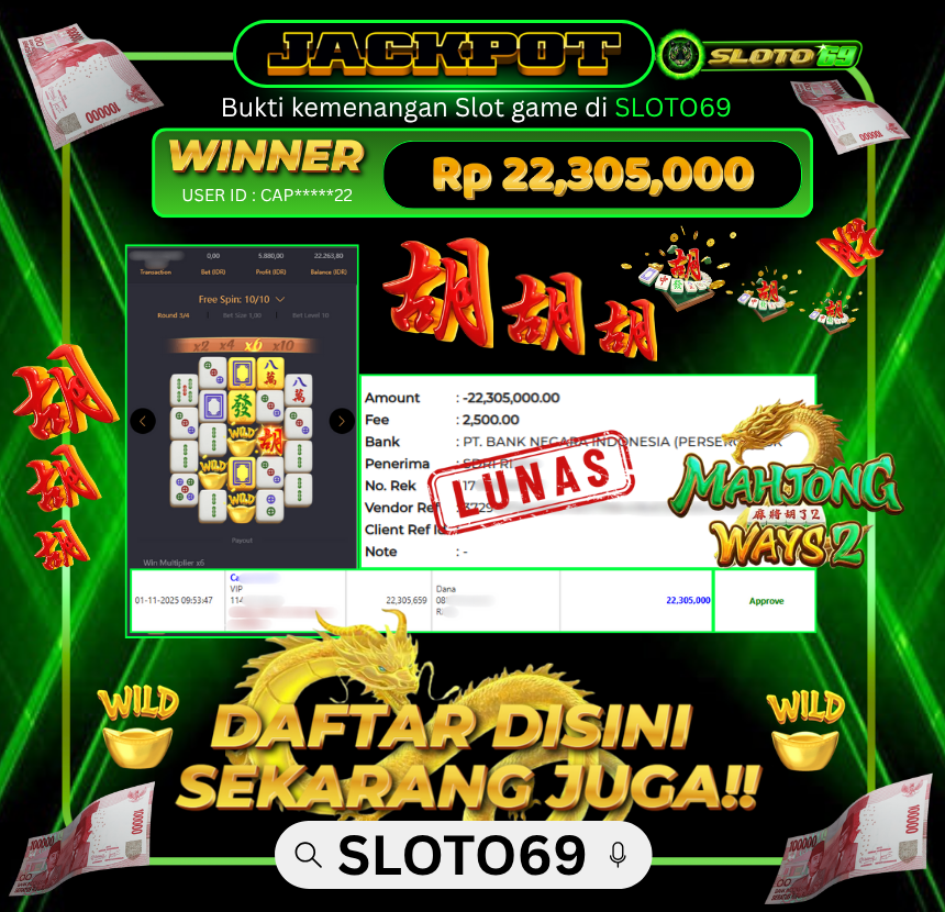 Bukti Transfer Jackpot