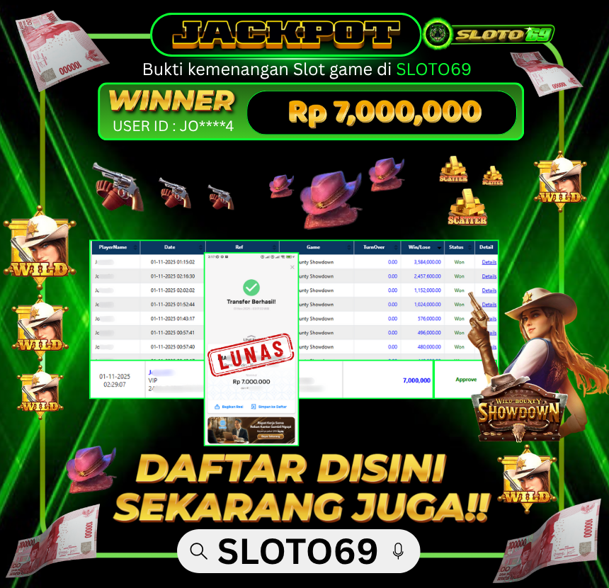 Bukti Transfer Jackpot
