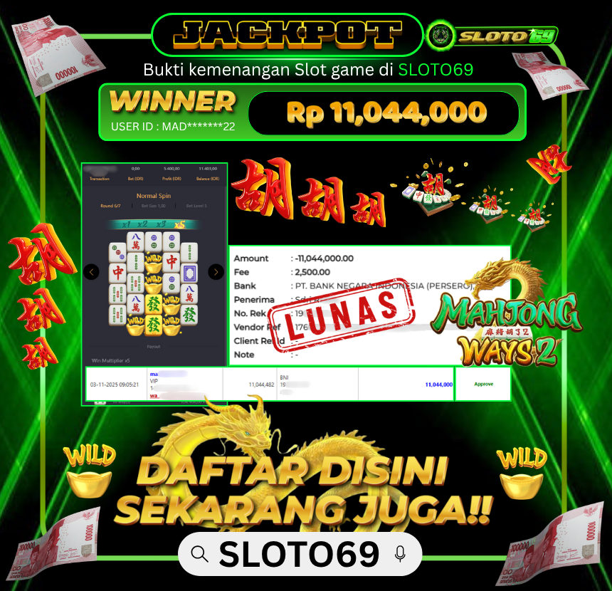 Bukti Transfer Jackpot