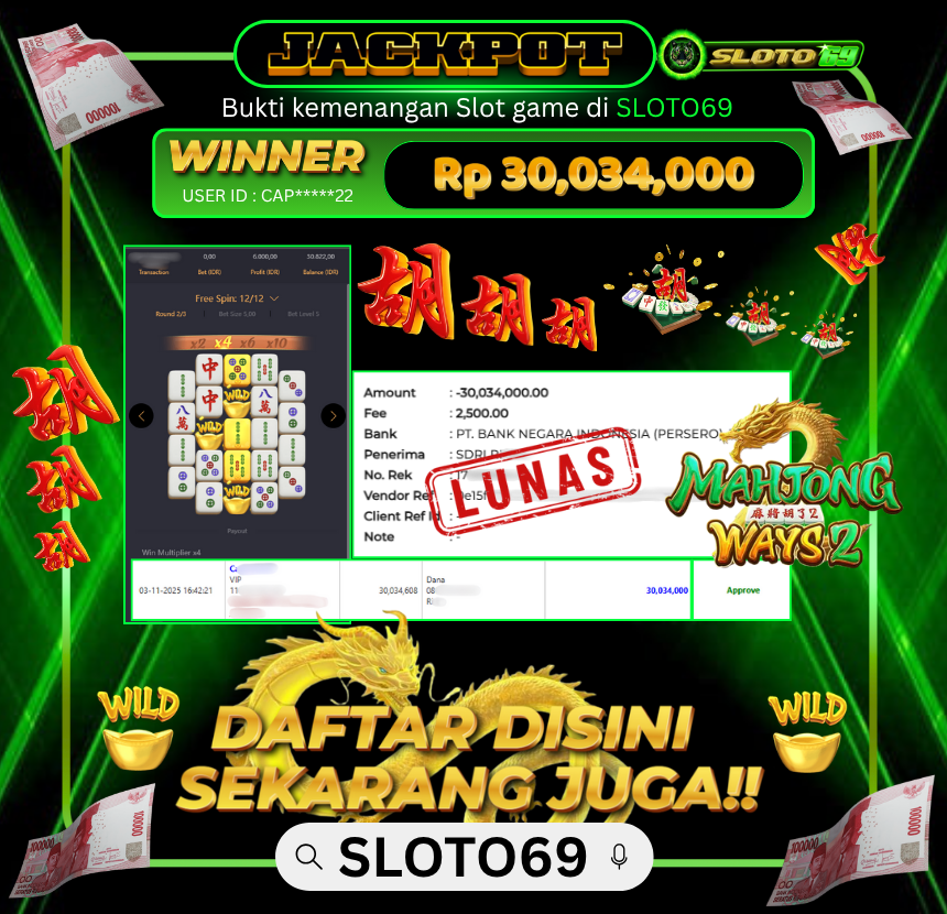 Bukti Transfer Jackpot