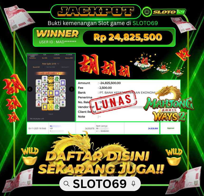 Bukti Transfer Jackpot
