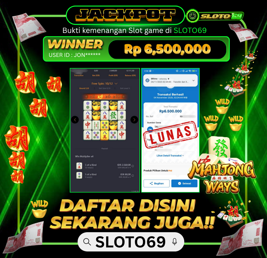 Bukti Transfer Jackpot