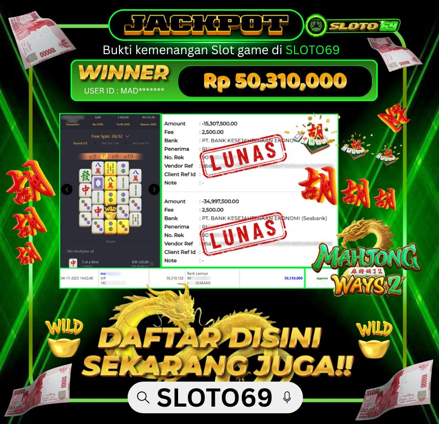 Bukti Transfer Jackpot