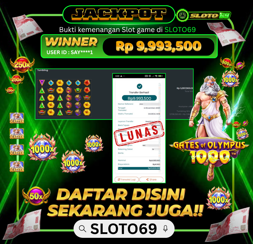 Bukti Transfer Jackpot