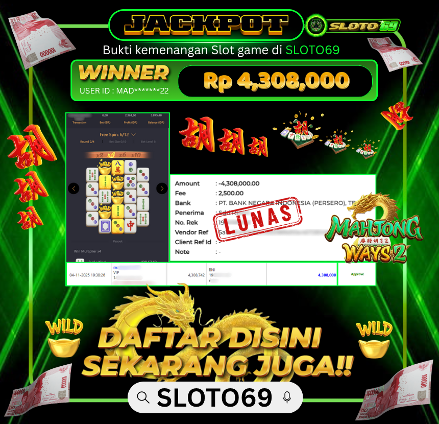 Bukti Transfer Jackpot
