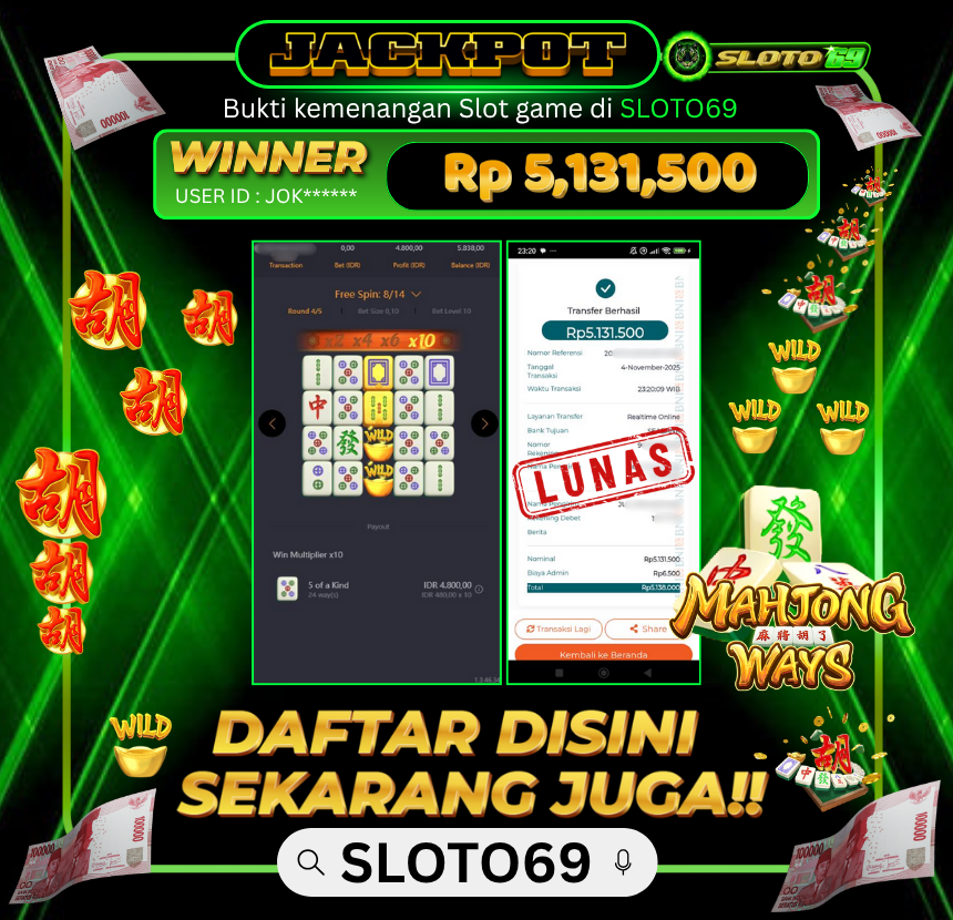 Bukti Transfer Jackpot
