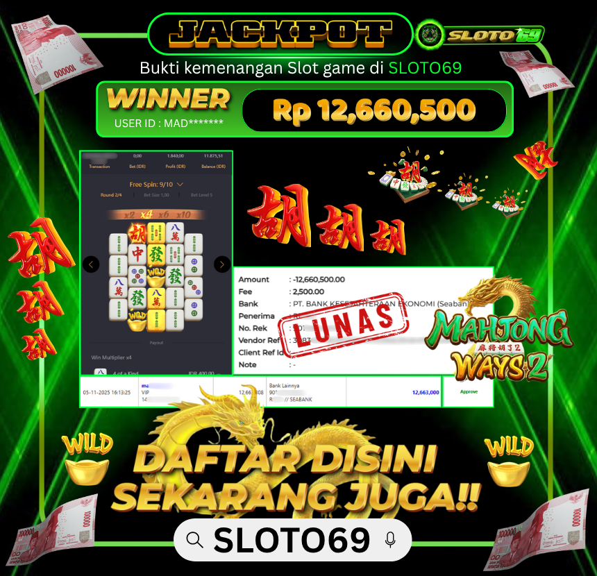 Bukti Transfer Jackpot