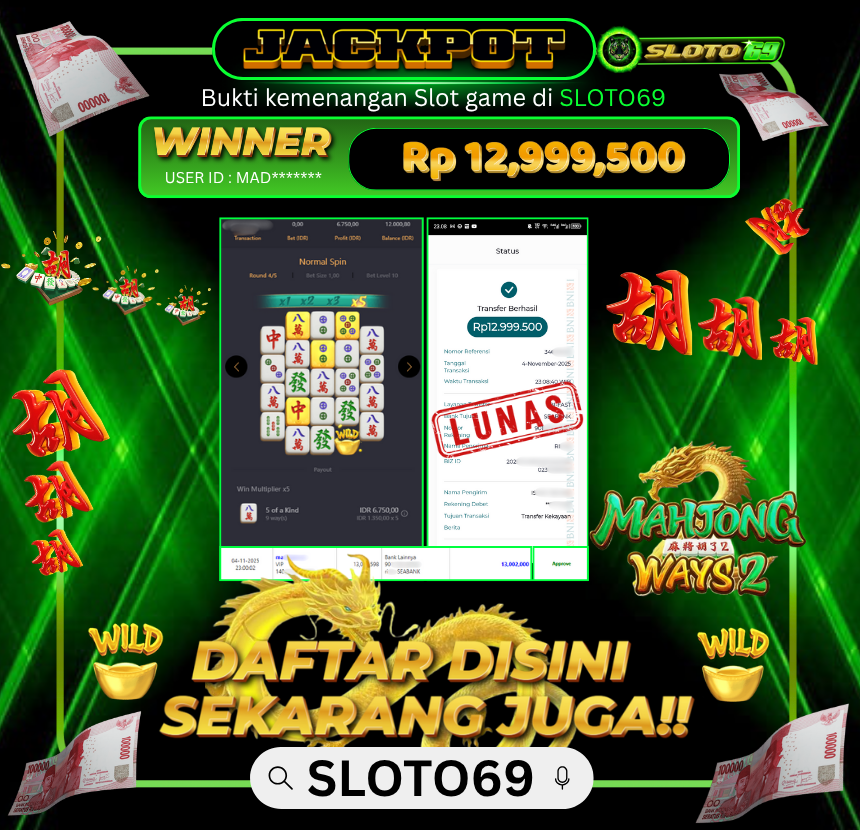 Bukti Transfer Jackpot