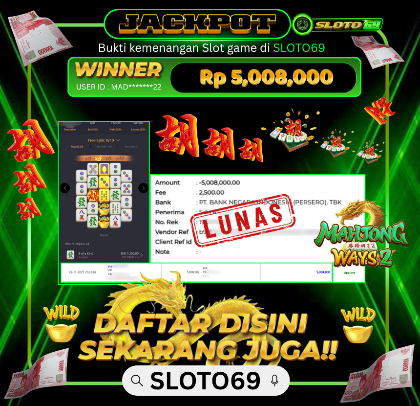 Bukti Transfer Jackpot