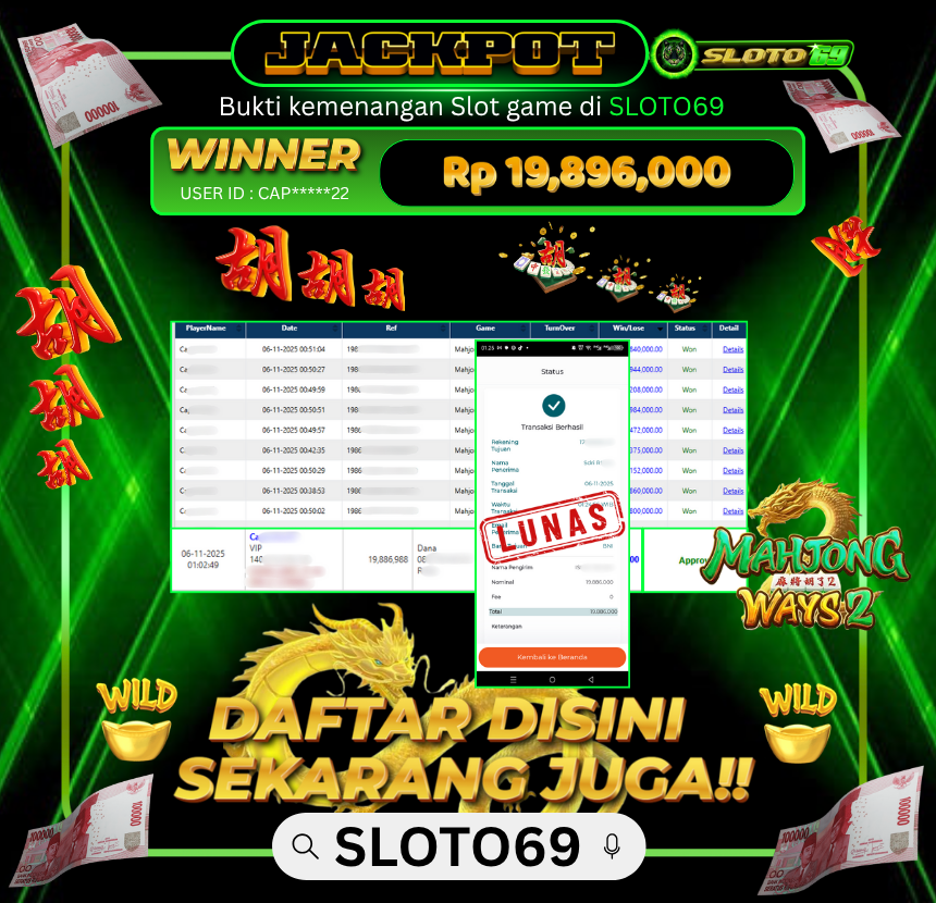 Bukti Transfer Jackpot