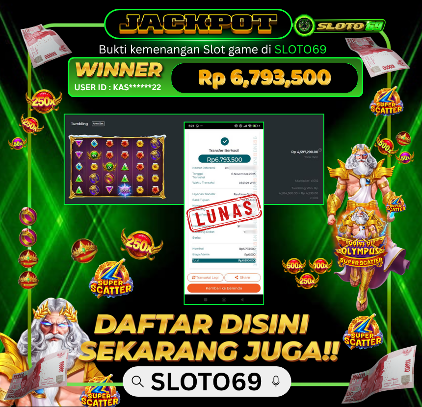 Bukti Transfer Jackpot