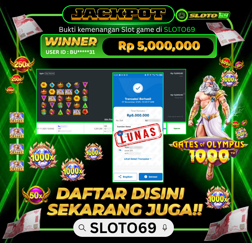 Bukti Transfer Jackpot