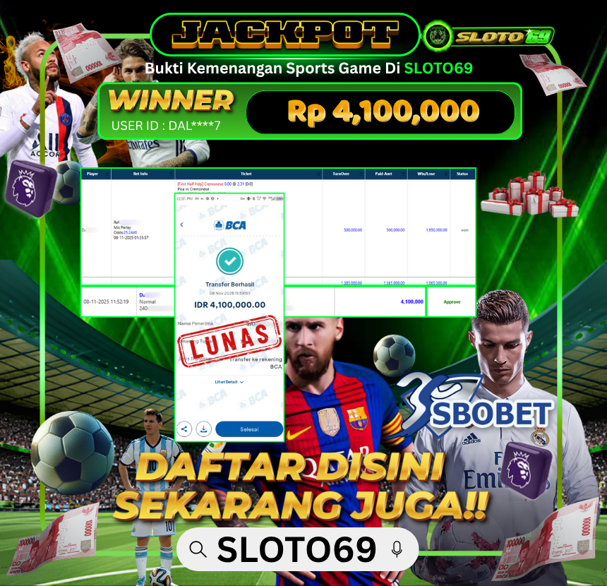 Bukti Transfer Jackpot