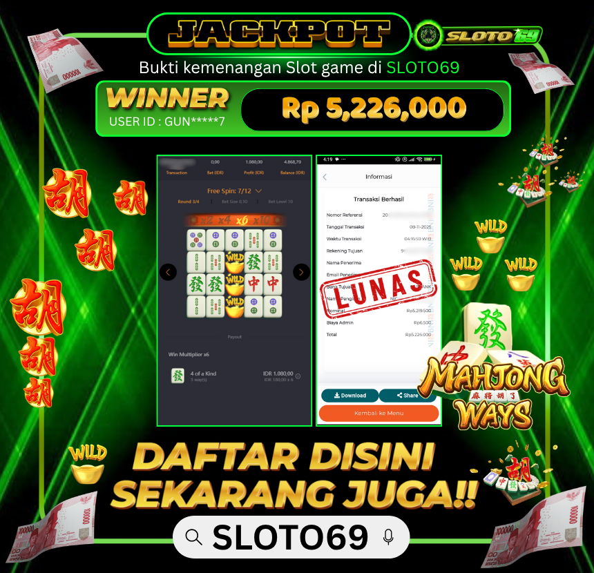 Bukti Transfer Jackpot