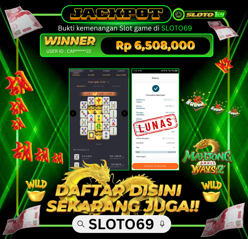 Bukti Transfer Jackpot