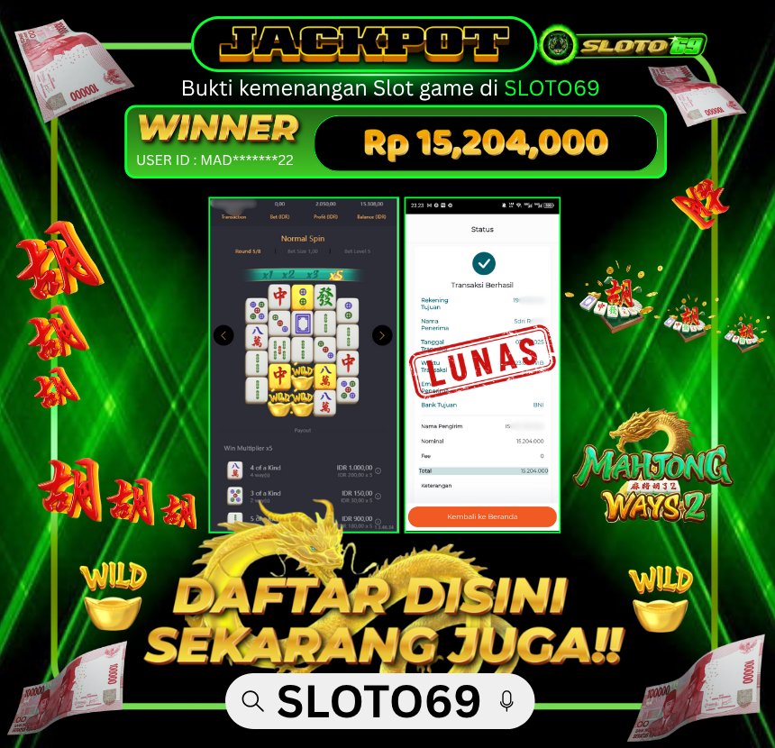 Bukti Transfer Jackpot