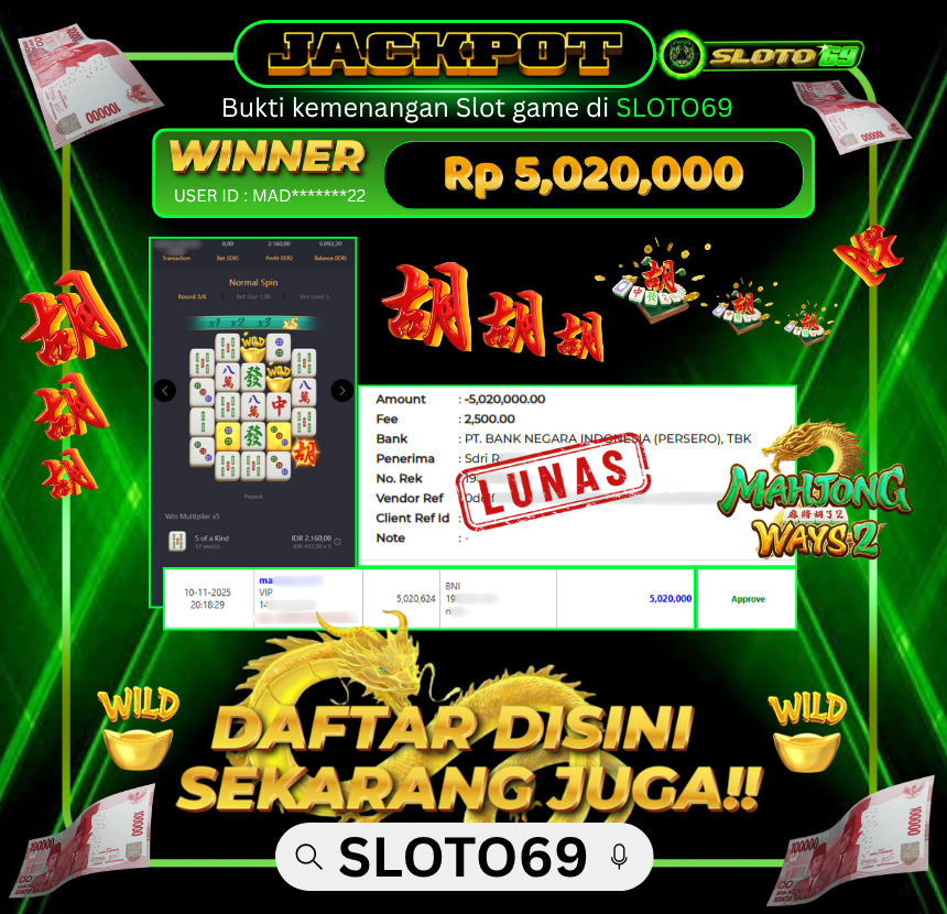 Bukti Transfer Jackpot