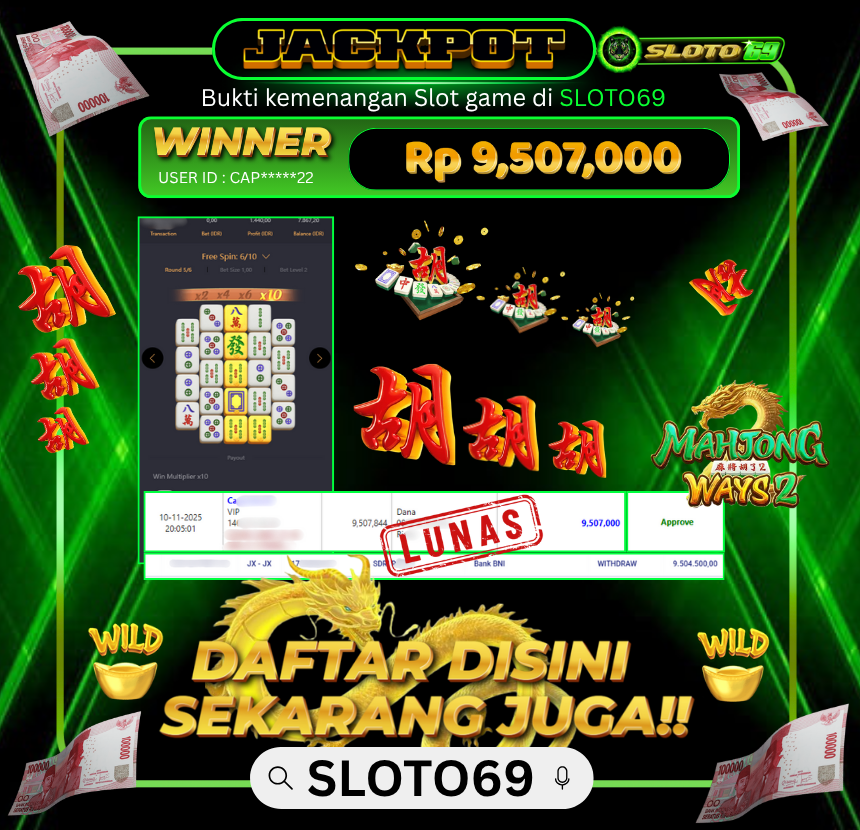 Bukti Transfer Jackpot