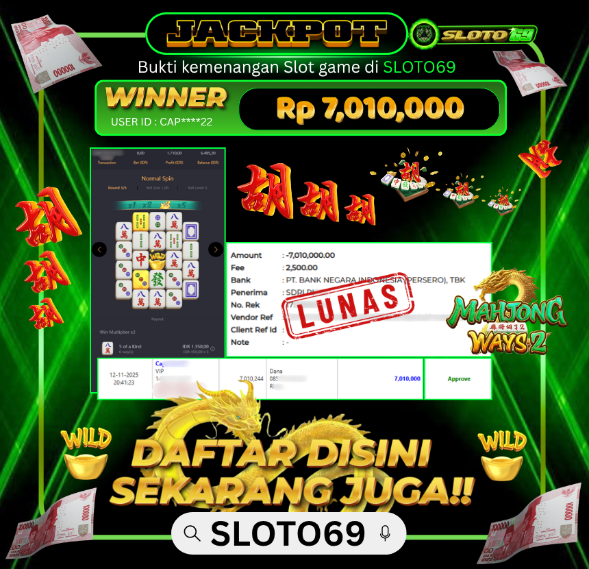 Bukti Transfer Jackpot