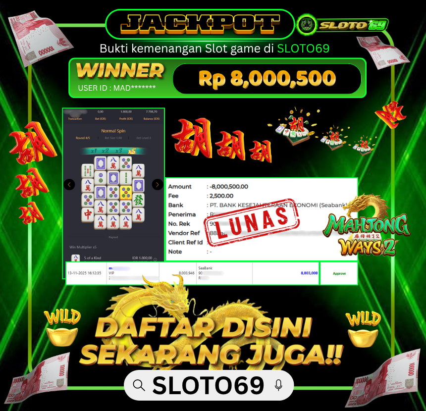 Bukti Transfer Jackpot