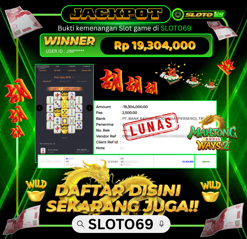 Bukti Transfer Jackpot