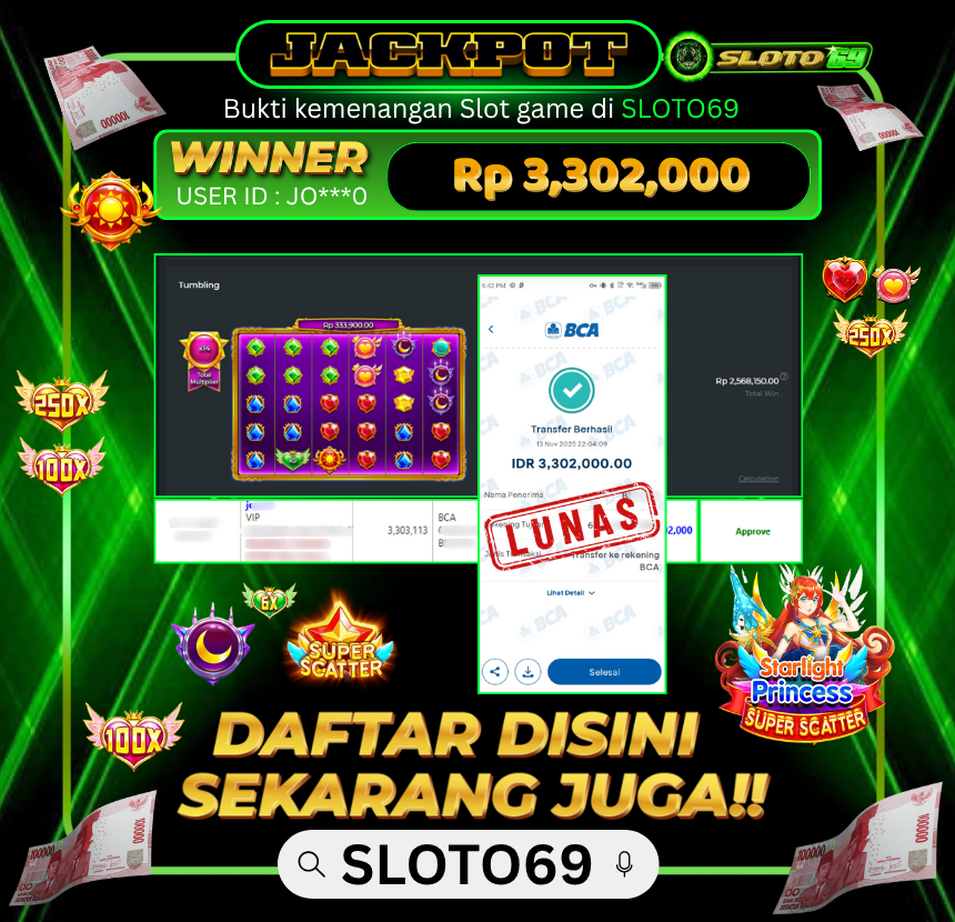 Bukti Transfer Jackpot