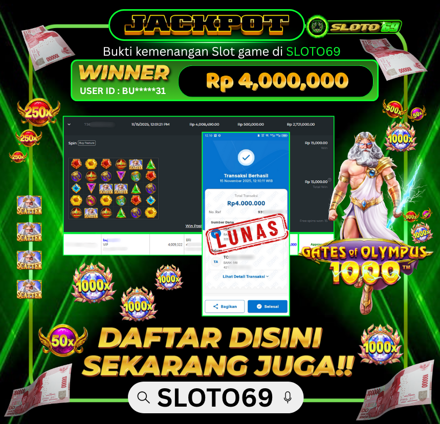 Bukti Transfer Jackpot