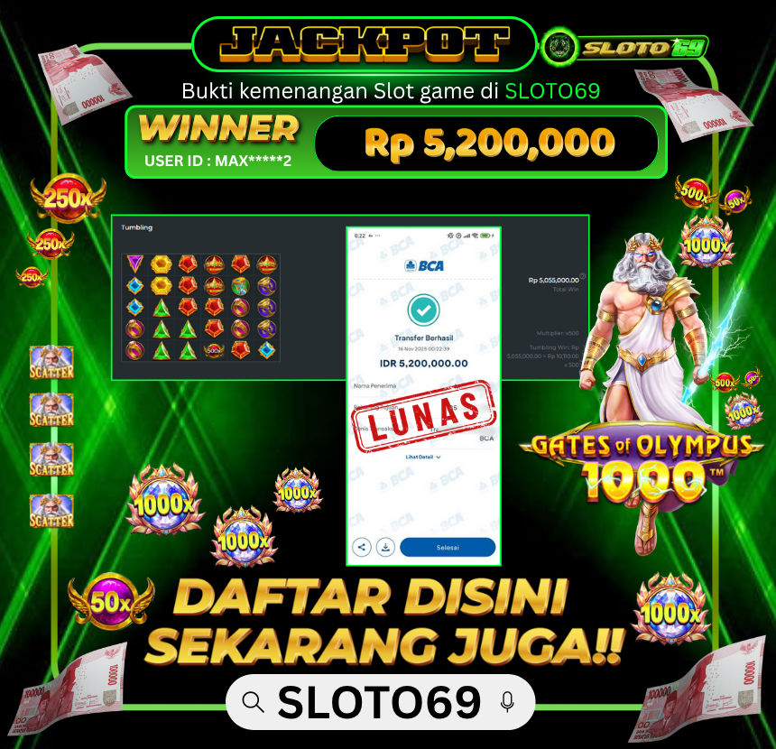 Bukti Transfer Jackpot