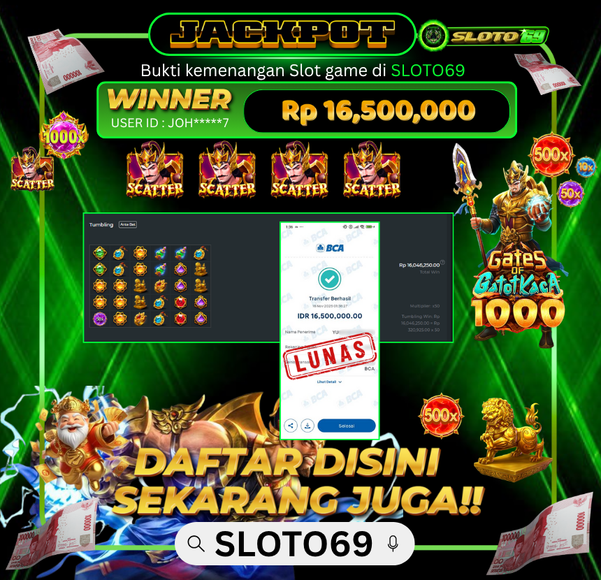 Bukti Transfer Jackpot