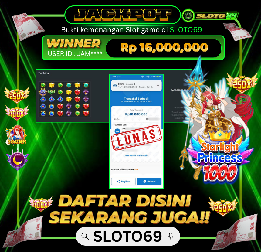 Bukti Transfer Jackpot