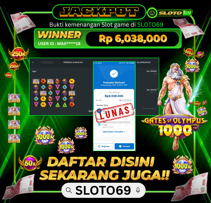 Bukti Transfer Jackpot