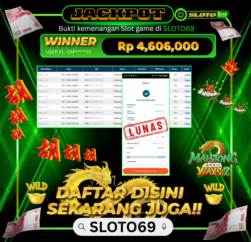Bukti Transfer Jackpot