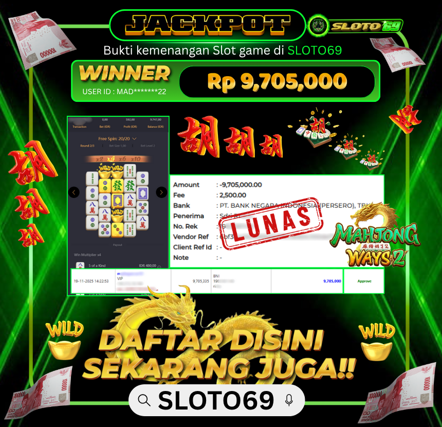 Bukti Transfer Jackpot