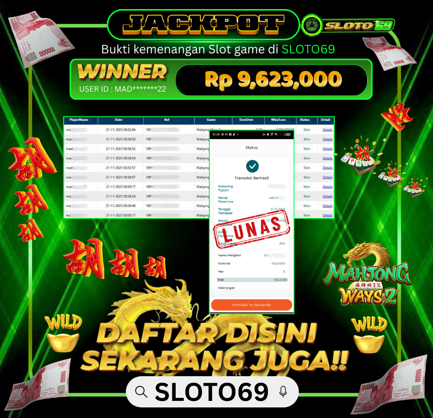 Bukti Transfer Jackpot