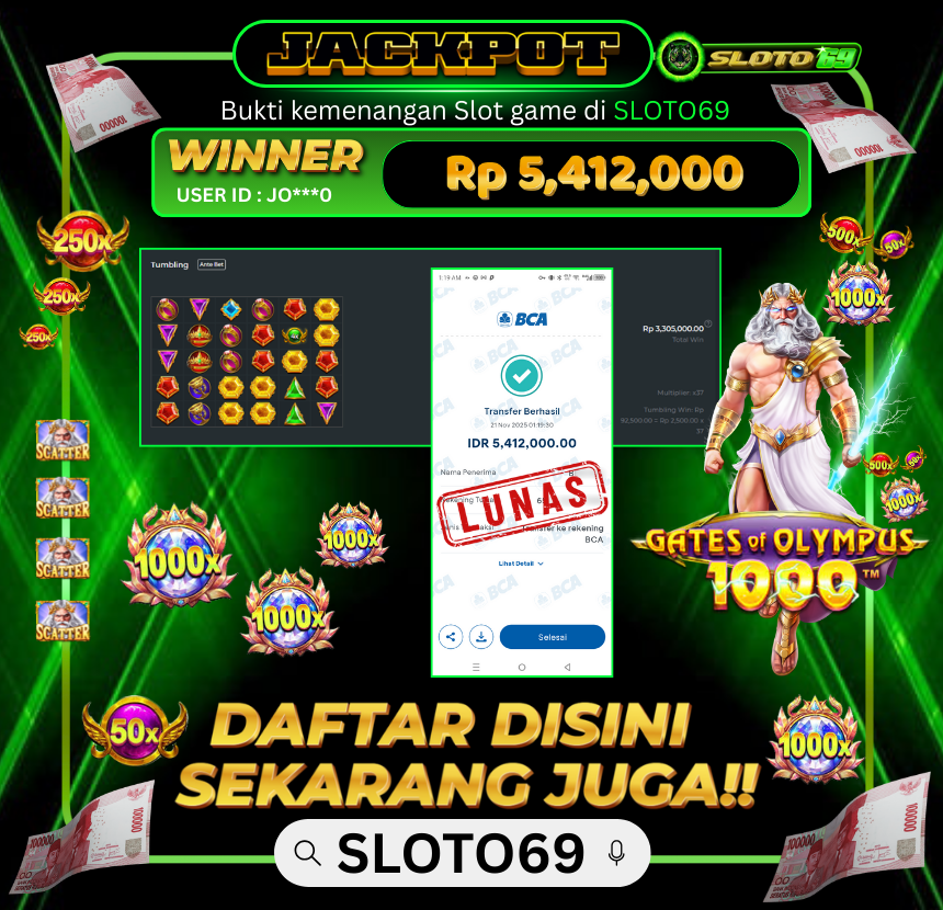 Bukti Transfer Jackpot