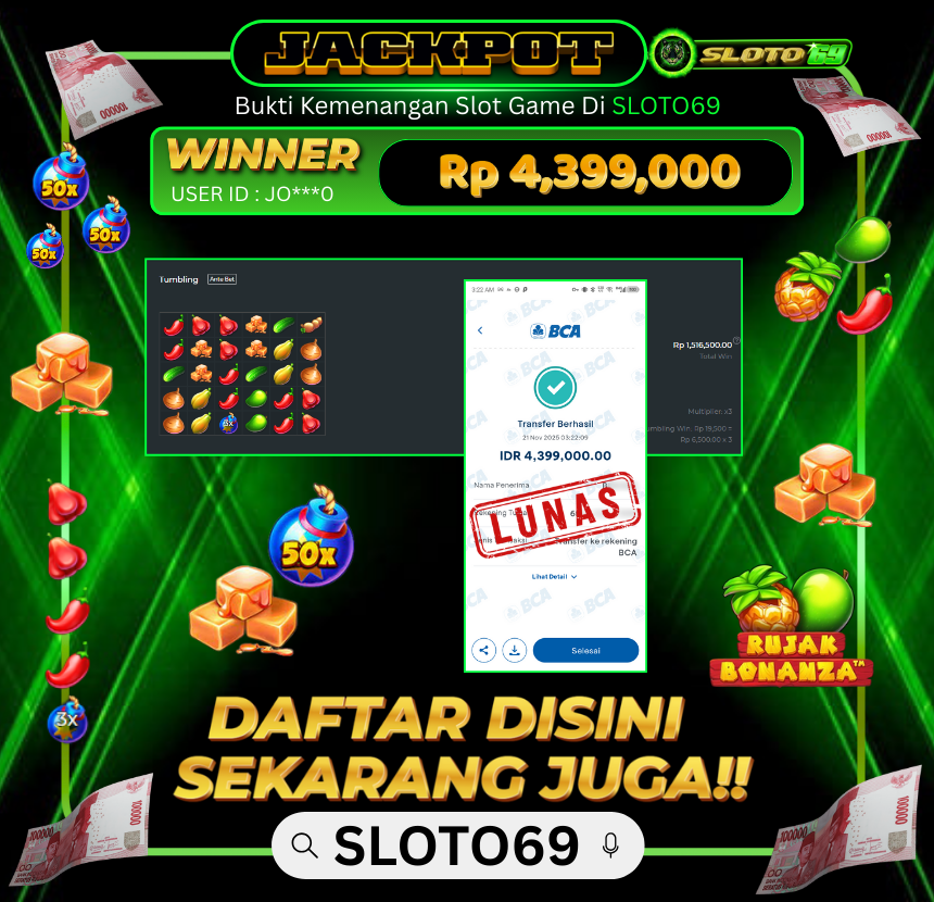 Bukti Transfer Jackpot