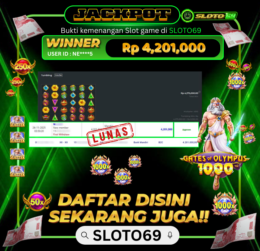 Bukti Transfer Jackpot