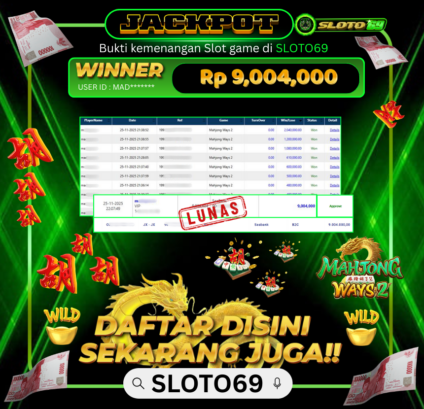 Bukti Transfer Jackpot