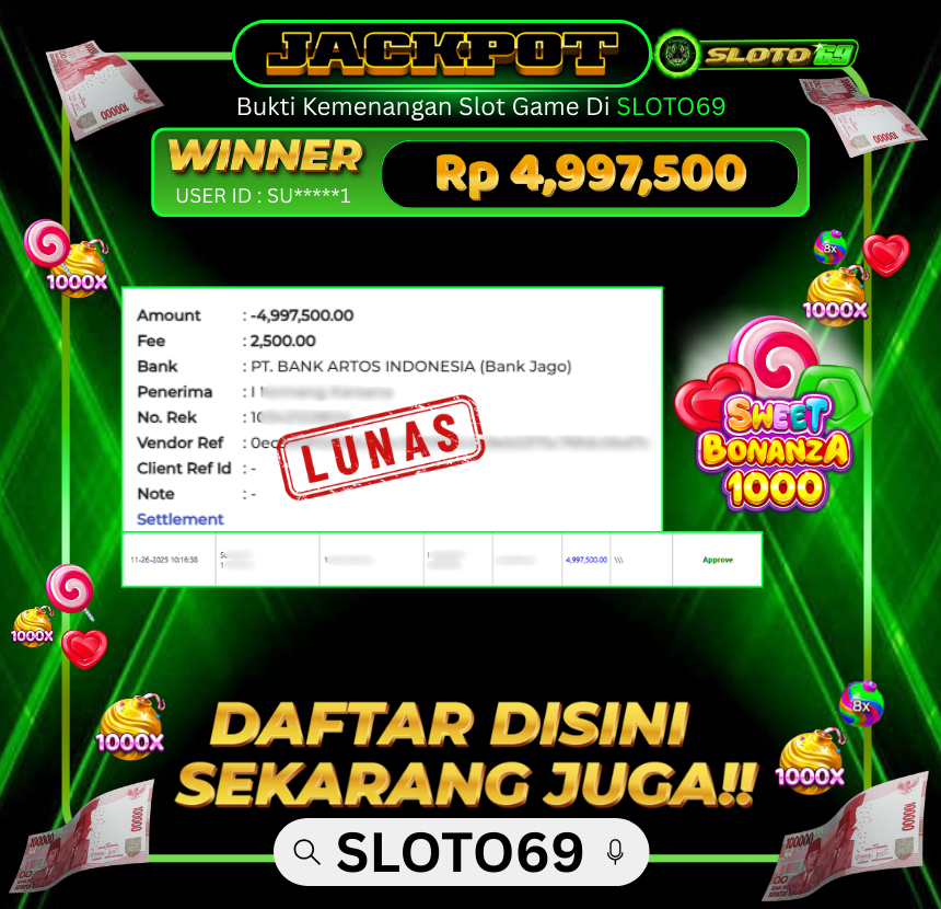 Bukti Transfer Jackpot