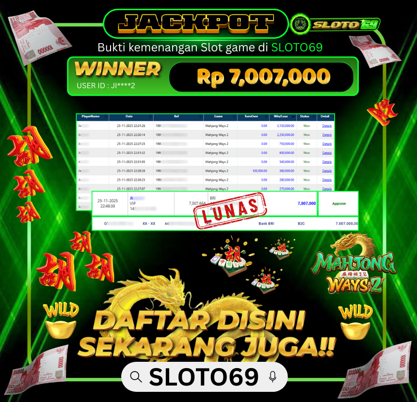 Bukti Transfer Jackpot