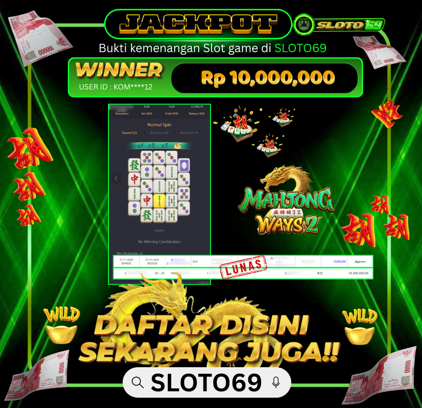 Bukti Transfer Jackpot