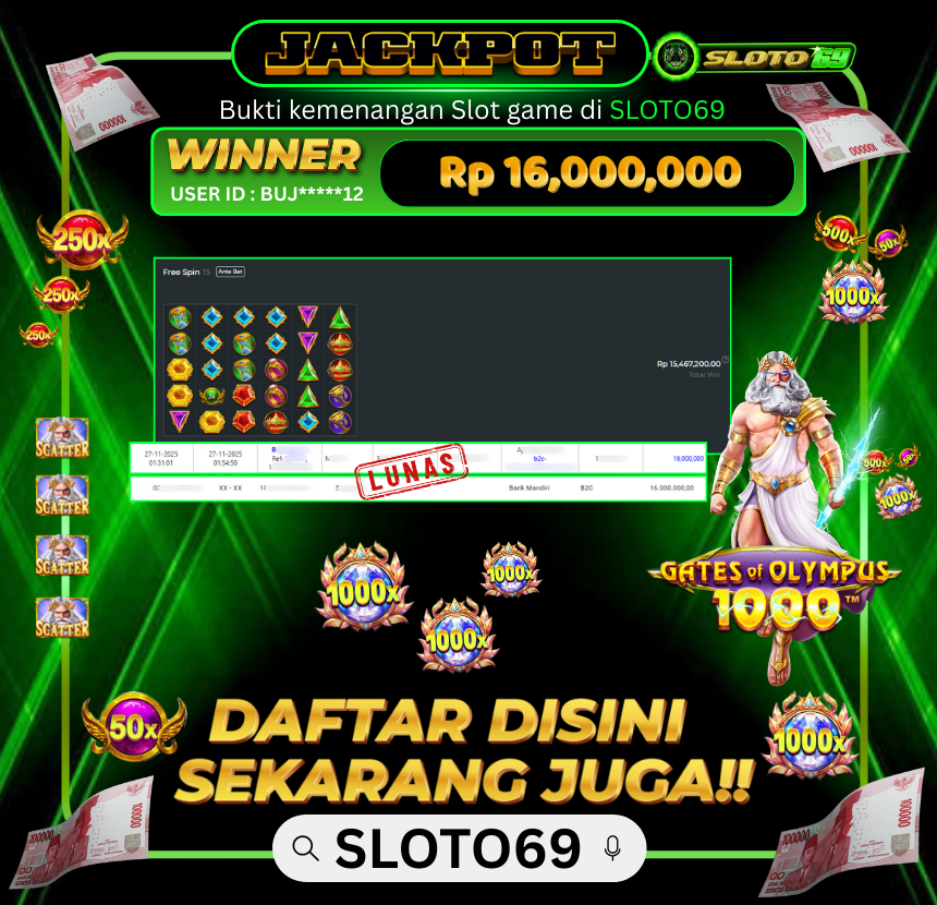 Bukti Transfer Jackpot