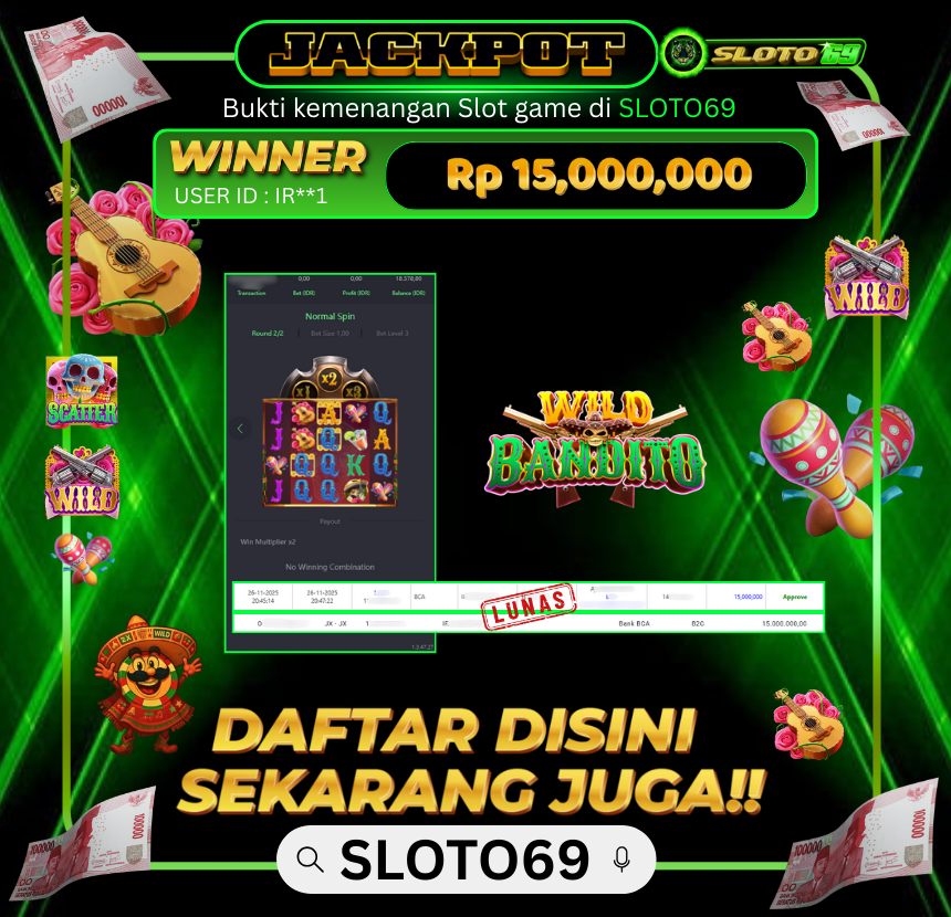 Bukti Transfer Jackpot