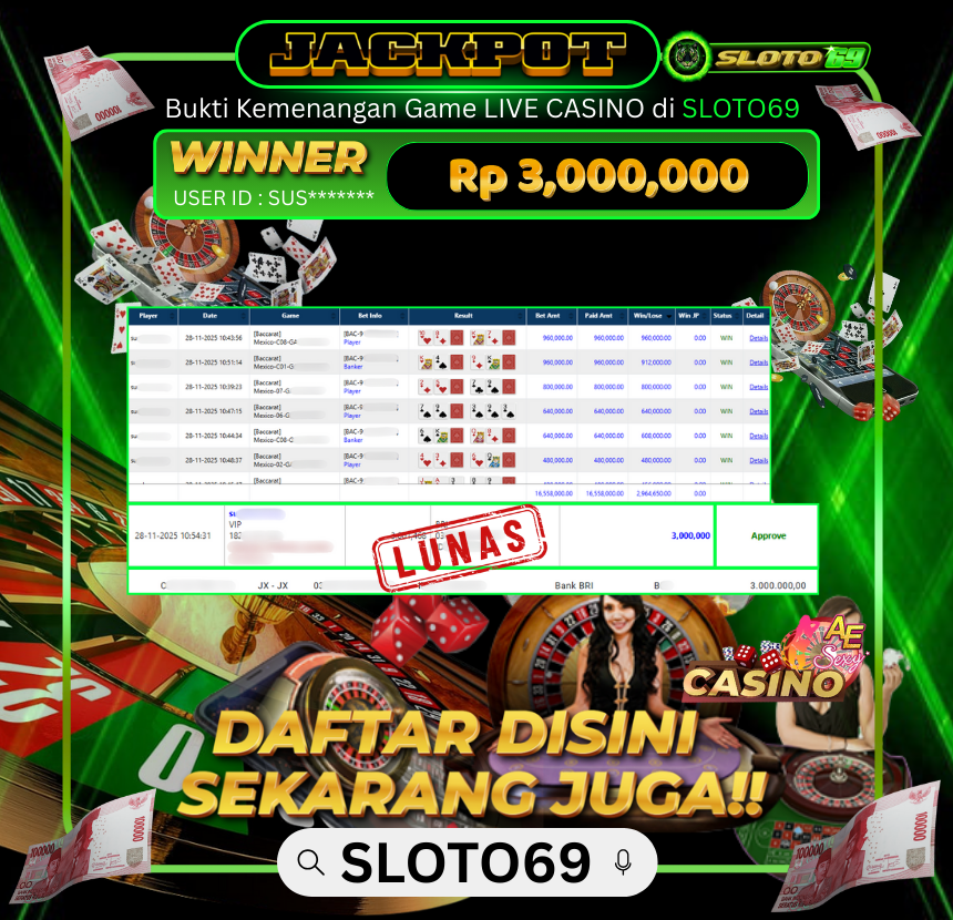 Bukti Transfer Jackpot