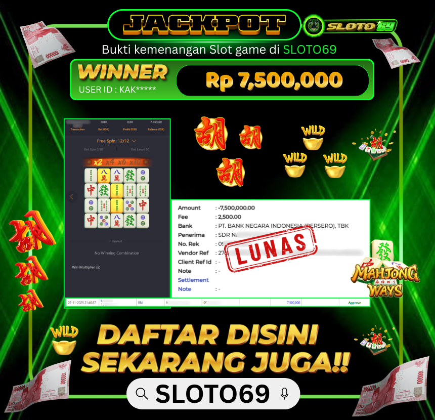 Bukti Transfer Jackpot