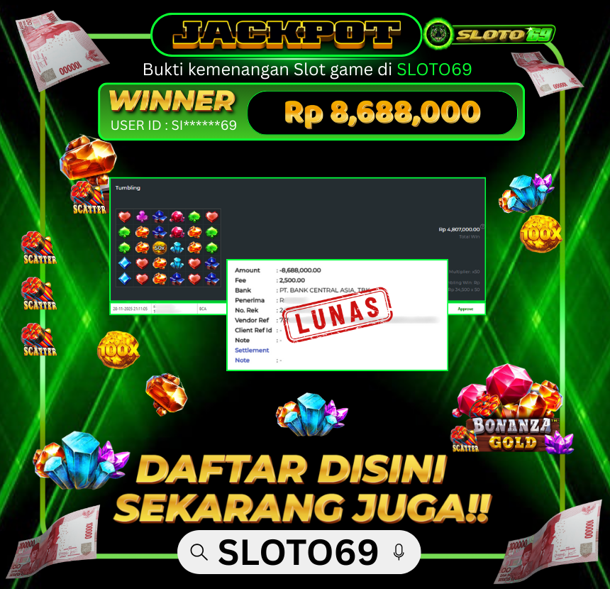 Bukti Transfer Jackpot